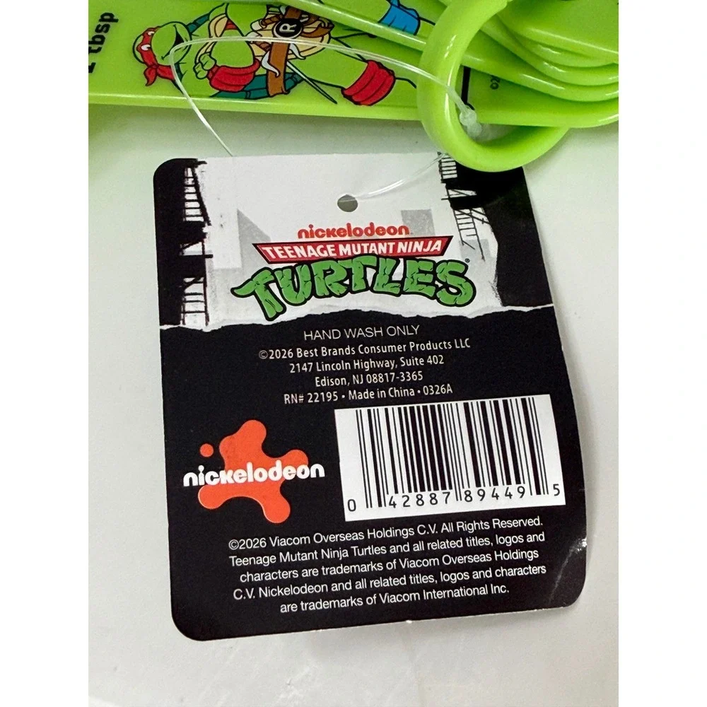 Nickelodeon Teenage Mutant Ninja Turtles Measuring Spoons 5pc Set Green TMNT New